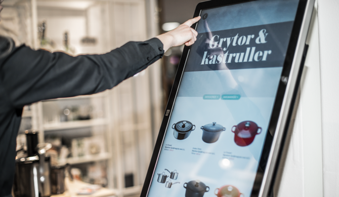 Cervera på Mall of Scandinavia benytter nå skjerm i butikk med et utvider varesortiment.