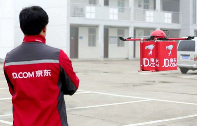 Kinesiske JD.com er blant de mange store nettbutikkene som i disse dager tester droner.